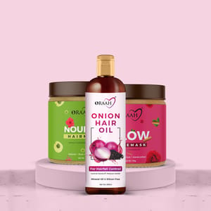 Beauty Care Combo (Onion Hair oil + Hair Mask + Glow Face Mask)