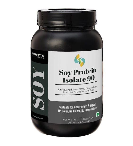 Sharrets Soy Protein Isolate 90, 1Kg Unflavored - Gluten, Lactose & Dairy Free