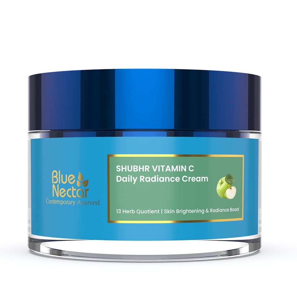 Blue Nectar Ayurvedic Brightening & Radiance Cream with Green Apple (Women, 13 Herbs, 50 g)
