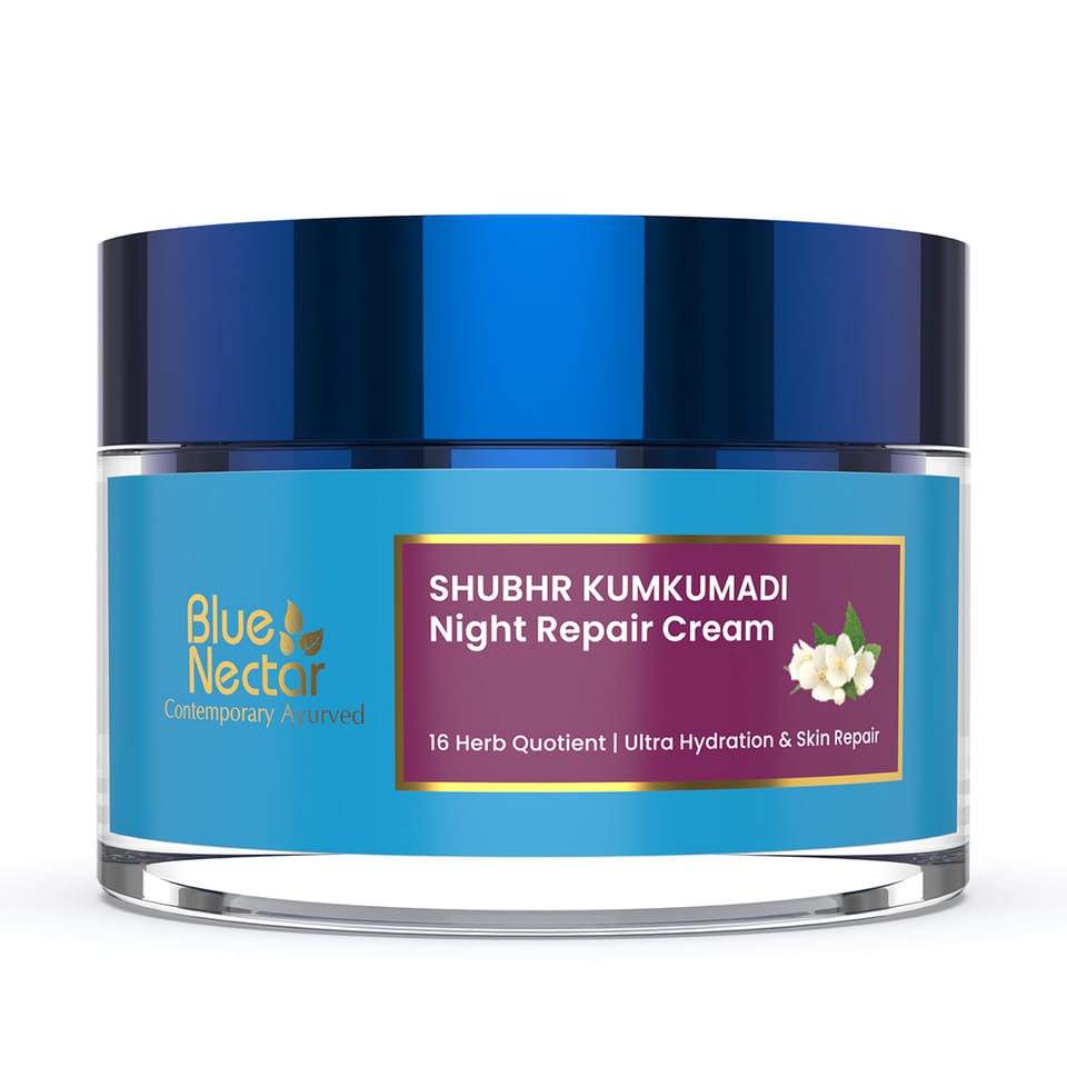 Blue Nectar Jasmine & Pachouli Nourishing Night Repair Cream (Women, 16 Herbs, 50 g)
