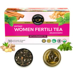 TEACURRY Fertility Tea (1 Month pack | 30 Tea Bags) - For Women with Diet Chart