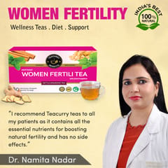 TEACURRY Fertility Tea (1 Month pack | 30 Tea Bags) - For Women with Diet Chart