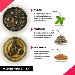 TEACURRY Fertility Tea (1 Month pack | 30 Tea Bags) - For Women with Diet Chart