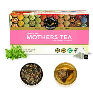 TEACURRY Mothers Tea for Breastfeeding Moms (1 Month pack | 30 Tea Bags) - Helps with Lactation Tea (with Diet Chart)
