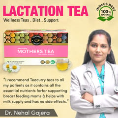 TEACURRY Mothers Tea for Breastfeeding Moms (1 Month pack | 30 Tea Bags) - Helps with Lactation Tea (with Diet Chart)