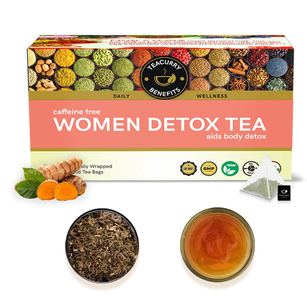 TEACURRY Women Detox Tea (1 Month pack | 30 Tea bags) -  Helps with Weight Loss, Liver Detox and Intestinal Health