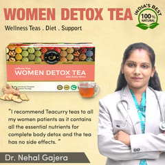 TEACURRY Women Detox Tea (1 Month pack | 30 Tea bags) -  Helps with Weight Loss, Liver Detox and Intestinal Health