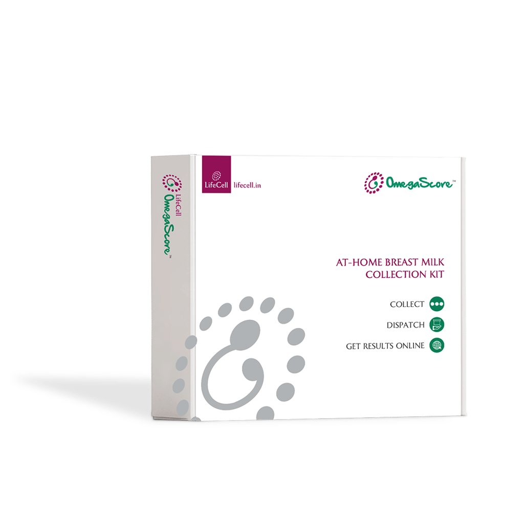 LifeCell At-Home Self-Collection OmegaScore-N for Breastfeeding Females | Tracks - Breast Milk DHA Levels| At-Home Breast Milk Sample Collection Kit | Easy-to-Use, Convenient & Safe.