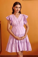 Audrey Lilac Nursing & Maternity Dress