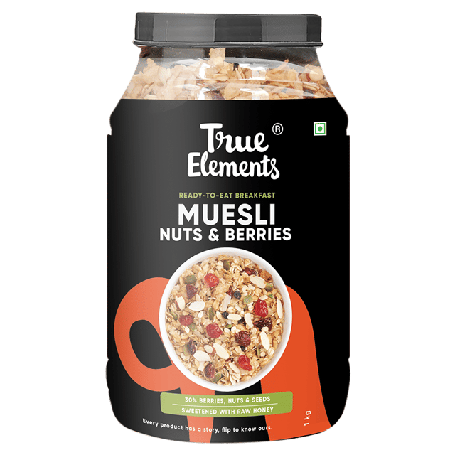 True Elements Crunchy Nuts & Berries Muesli, with Almonds and Cranberries 1kg