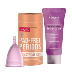 Sirona Reusable Menstrual Cup for Women - Medium with Riberry Lubricant -50 ml