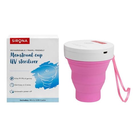 Sirona Portable UV Menstrual Cup Sterilizer | Kills 99% germs in 3 Minutes