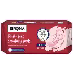 Sirona Cottony Soft Rash Free Sanitary Pads for Women - Pack of 30 (XL Size)