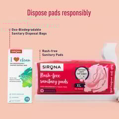 Sirona Cottony Soft Rash Free Sanitary Pads for Women - Pack of 30 (XL Size)