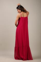 Halter Rose Red Maternity Gown