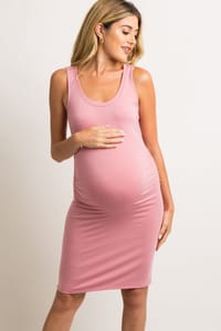 Pink maternity dress