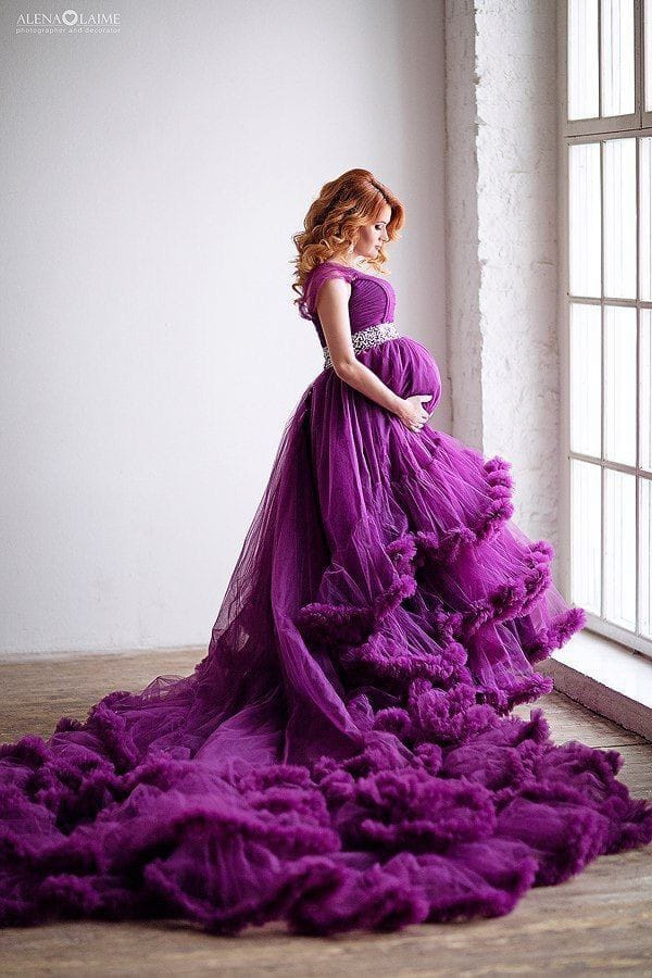 Buy SILK BOUTIQUE Purple prewedding/Maternity Attached Long Tail Trail Gown  (Pack of 3) at Amazon.in