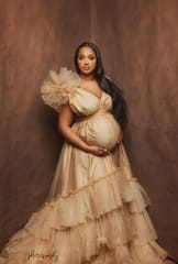 Ruffle Maternity Photoshoot Dress