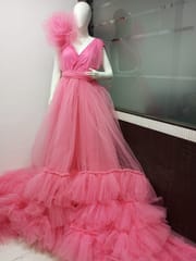Ruffle Maternity Photoshoot Dress