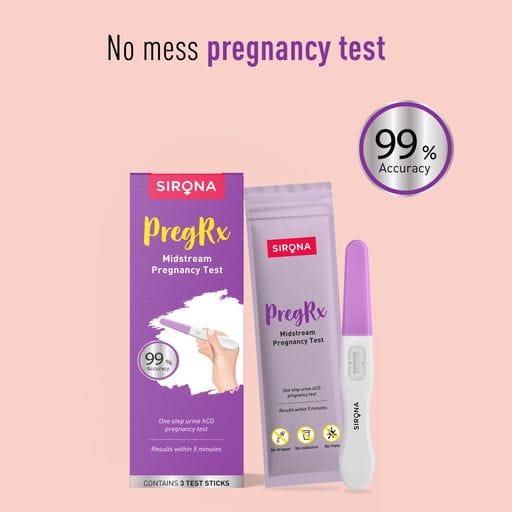 Sirona Home Pregnancy Test Kit, Easy to Use Midstream Urine Test Kit, Accurate Result in Just 3 Minutes