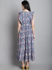 Moms Maternity Floral Print Rayon Maxi Maternity Dress