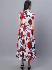 Moms Maternity Women's Maternity Crepe Floral Print White Maxi Dress
