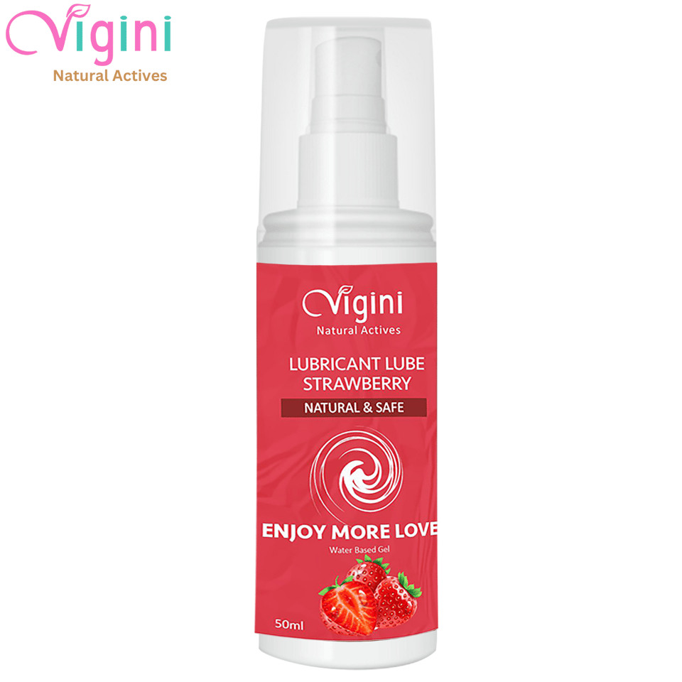 Vigini Intimate Strawberry Sexual Lubricant Personal Lube Water Based Gel for Long Lasting Sex Non-Sticky-50ml