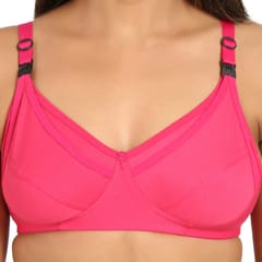 Mine4Nine Mother Care Cottonblend Maternity Bra-Non Padded Non Wired-Dark Pink