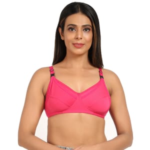 Mine4Nine Mother Care Cottonblend Maternity Bra-Non Padded Non Wired-Dark Pink