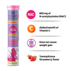 Cysterhood - 600mg N-Acetylcysteine (NAC) & Vitamin C - Helps Manage PCOS - 20 Tablets