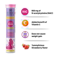 Cysterhood - 600mg N-Acetylcysteine (NAC) & Vitamin C - Helps Manage PCOS - 20 Tablets