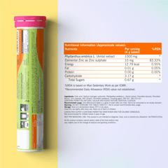 Super C - Natural Vitamin C for Skin Protection - 100mg Amla Extract & Zinc - Fizzy Orange Flavour (20 Tablets)