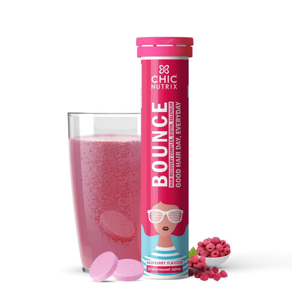 Bounce - Biotin for Hair Growth with Selenium & Amino Acids- Raspberry Flavour (20 Tablets)