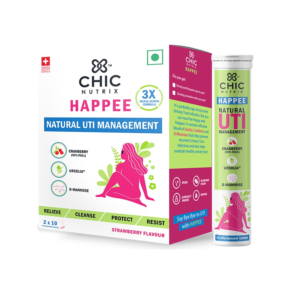 Happee - Cranberry, D-Mannose & Ursolia for Urinary Tract Infection Management - Strawberry Flavour - Pack of 2 Tubes