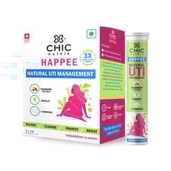 Happee - Cranberry, D-Mannose & Ursolia for Urinary Tract Infection Management - Strawberry Flavour - Pack of 2 Tubes