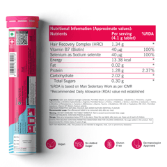 Bounce - Biotin for Hair Growth with Selenium & Amino Acids- Raspberry Flavour (60 Tablets)