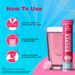 Bounce - Biotin for Hair Growth with Selenium & Amino Acids- Raspberry Flavour (60 Tablets)