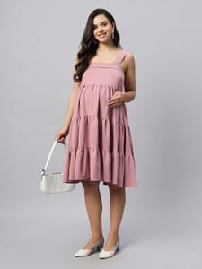 TUMMY- Organic cotton broad strap maternity dress