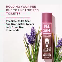 PEESAFE Toilet Seat Sanitizer Spray (300 ml) Washroom Pack (Lavender) | Reduces The Risk Of UTI & Other Infections | Protects From 99.9% Germs & Travel Friendly | Anti Odour, Deodorizer