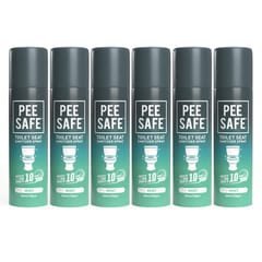 Pee Safe Toilet Seat Sanitizer Spray (50ml - Pack Of 6) - Mint| Reduces The Risk Of UTI & Other Infections | Protects From 99.9% Germs & Travel Friendly | Anti Odour, Deodorizer