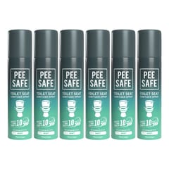 Pee Safe Toilet Seat Sanitizer Spray (75ml - Pack Of 6) - Mint| Reduces The Risk Of UTI & Other Infections | Protects From 99.9% Germs & Travel Friendly | Anti Odour, Deodorizer