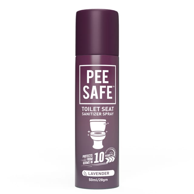 Pee Safe Toilet Seat Sanitizer Spray 50ml - Lavender | Reduces The Risk Of UTI & Other Infections | Protects From 99.9% Germs & Travel Friendly | Anti Odour, Deodorizer