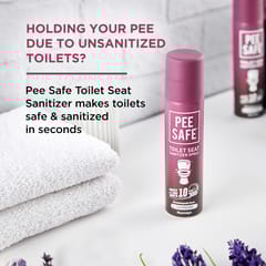 Pee Safe Toilet Seat Sanitizer Spray 50ml - Lavender | Reduces The Risk Of UTI & Other Infections | Protects From 99.9% Germs & Travel Friendly | Anti Odour, Deodorizer