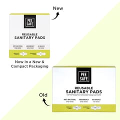 Pee Safe Reusable Sanitary Pads | Anti-Bacterial | Superb Absorbency | Lasts Up To 60 Washes | 3 Regular Pads + 1 Overnight Pad | Skin Friendly |� Comfortable & Easy TO Use | Pack of 4