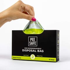 Pee Safe Sanitary Disposal Bags (Pack of 50 Bags) | Oxo Biodegradable | Leak Proof & Odour Free | Discreet Disposal of Tampons, Panty Liners & Sanitary Pads, Condoms & Hygiene Waste