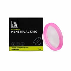 Pee Safe Reusable Menstrual Disc | 1 Reusable Menstrual Disc + 1 Spandex Storage Pouch | Capacity of 55 ml | Made of Medical Grade Silicone