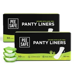 PEESAFE Panty Liners For Women Daily Use with Alero Vera - Pack Of 100 | Pantyliners With 185mm Length | Extra Comfort | Cottony-Soft Surface With 185mm Wide Optimal Coverage For Prolonged Comfort | Keeps You Dry & Fresh All Day Long