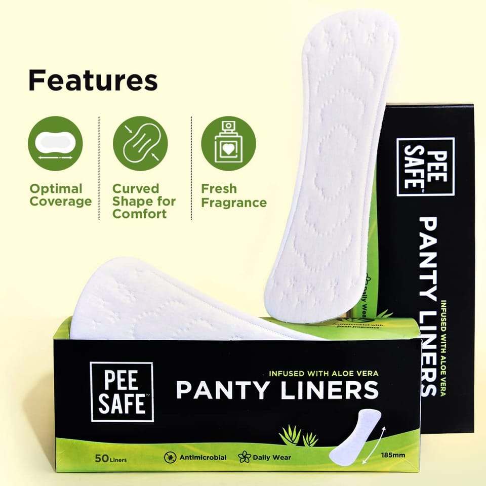PEESAFE Panty Liners For Women Daily Use with Alero Vera - Pack Of 100 | Pantyliners With 185mm Length | Extra Comfort | Cottony-Soft Surface With 185mm Wide Optimal Coverage For Prolonged Comfort | Keeps You Dry & Fresh All Day Long