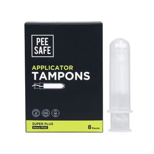 Pee Safe Applicator Tampons For Heavy flow 8 Pieces | Easy to use | Leak Proof | Ultra Soft & Comfortable | Highly Absorbent | BPA Free | FDA Approved