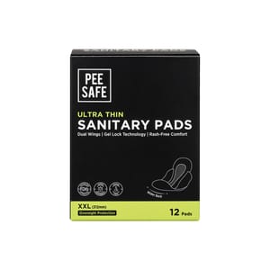 Pee Safe Ultra Thin Sanitary Pads For Women | Cottony Soft Sanitary Napkins For Ultra Comfort | Pack Of 12 For Rash Free Periods | Dual Wings | Toxin Free | Extra Long | Unscented